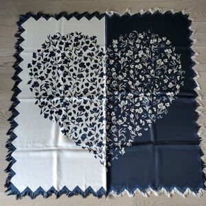 Tory Burch 'Art Nouveau' Floral Heart Silk Scarf